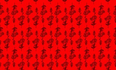Motif sanat ile parlak kırmızı pürüzsüz desen arkaplan koyu kırmızı çiçek.