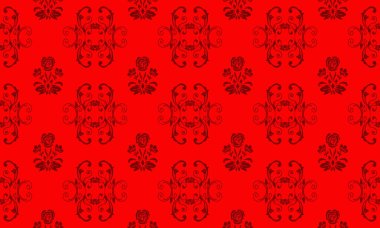 Basit çiçek desenli arka plan, modern kırmızı yaprak çiçeği..