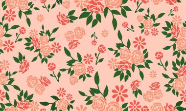 Güzel, pürüzsüz çiçek deseni, süslü, şeftali rengi çiçek..