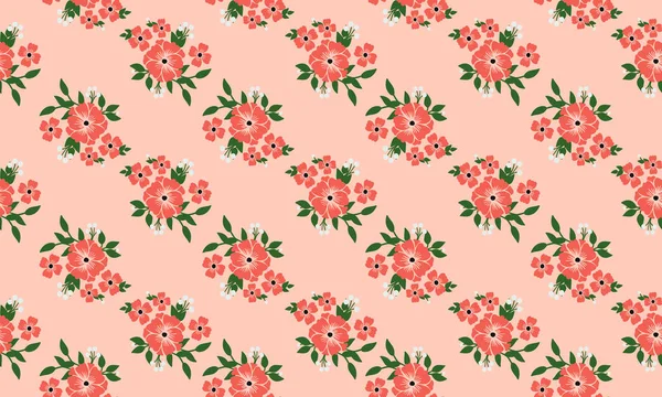Seamless floral pattern background, with peach flower. — Stock Vector