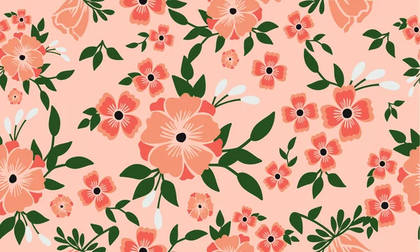 Güzel, pürüzsüz çiçek deseni, süslü, şeftali rengi çiçek..