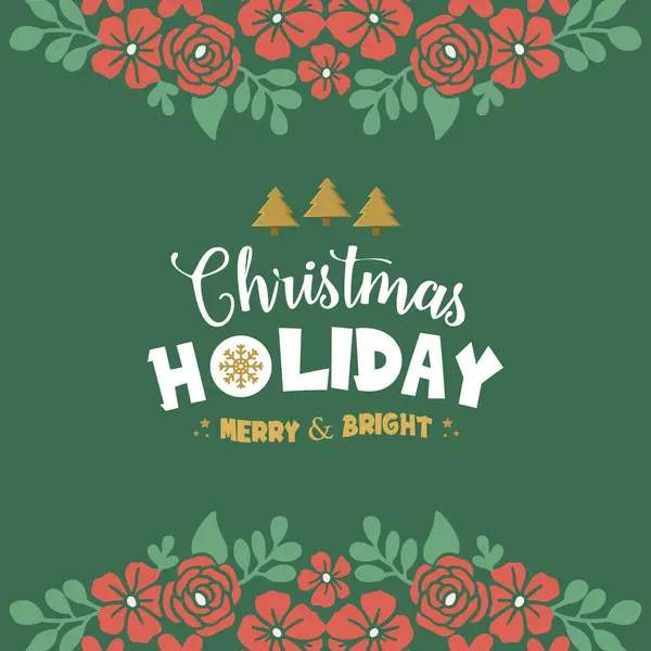 Carte de voeux ornement des vacances de Noël, avec l'art mignon de cadre de couronne orange. Vecteur — Image vectorielle