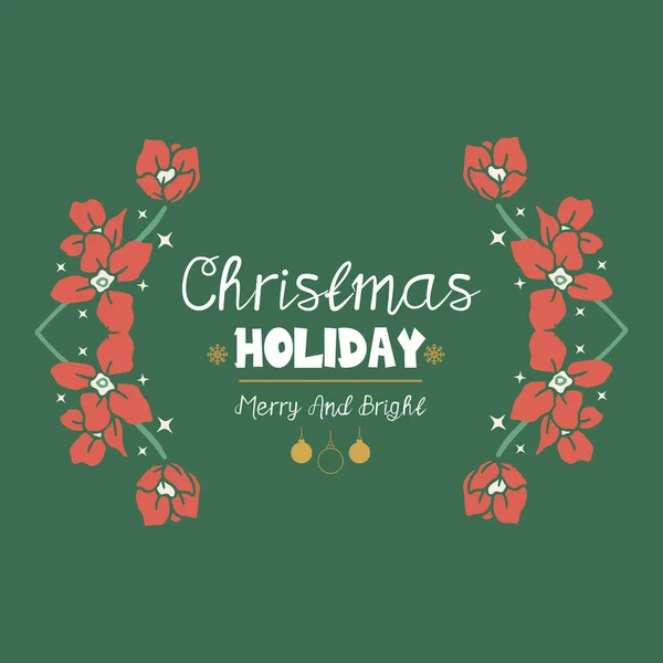 Banner χριστουγεννιάτικο φόντο διακοπών, με όμορφο πορτοκαλί πλαίσιο λουλουδιών. Διάνυσμα — Διανυσματικό Αρχείο