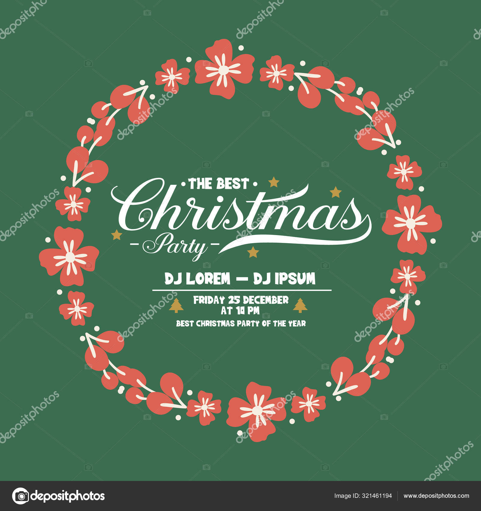 壁紙ユニークな葉の花のフレームとクリスマスパーティーのカードパターン ベクトル ストックベクター C Stockfloral Gmail Com
