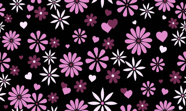 Padrão floral sem costura fundo valentine, design flor magenta . —  Vetores de Stock