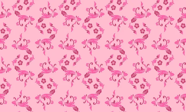 Padrão floral suave rosa e magenta, isolado em fundo rosa . — Vetor de Stock
