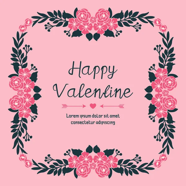 Cartaz de papel de parede dia dos namorados, com moldura de coroa rosa brilhante abstrato. Vetor — Vetor de Stock