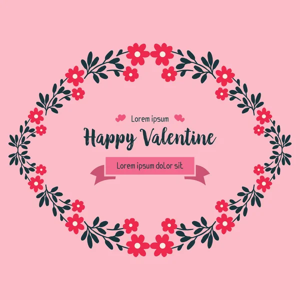 Leuchtend rosa Kranzrahmen, für Banner oder Plakat Valentinstag. Vektor — Stockvektor