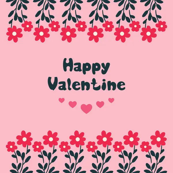 Különböző kártya boldog Valentin nap, egyedülálló levél virág keret díszített. Vektor — Stock Vector