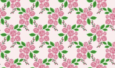 Zarif, dikişsiz gül çiçeği, çiçek desenli duvar kağıdı..