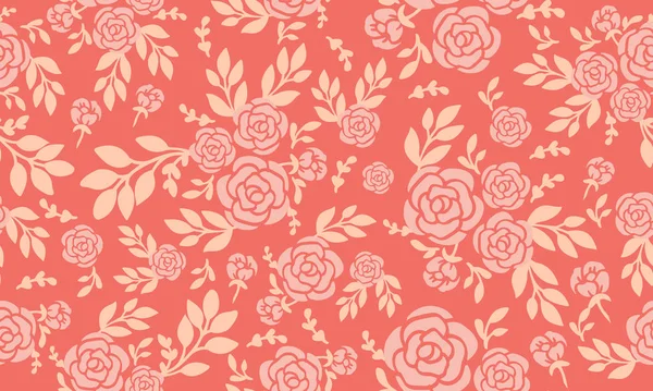 Padrão floral papel de parede moderno com design rosa flor . — Vetor de Stock