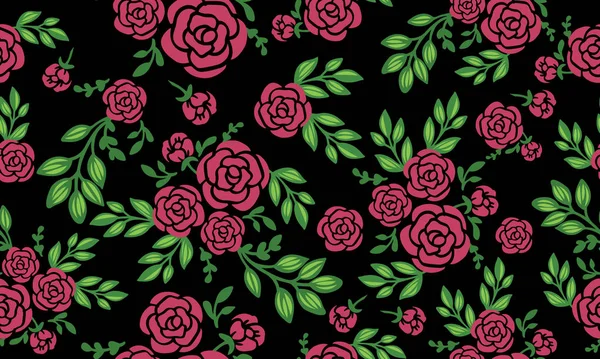 Modèle floral sans couture avec fond de fleur rose . — Image vectorielle