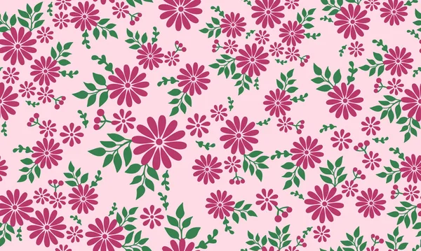 Vintage inconsútil brillante magenta patrón floral fondo . — Vector de stock