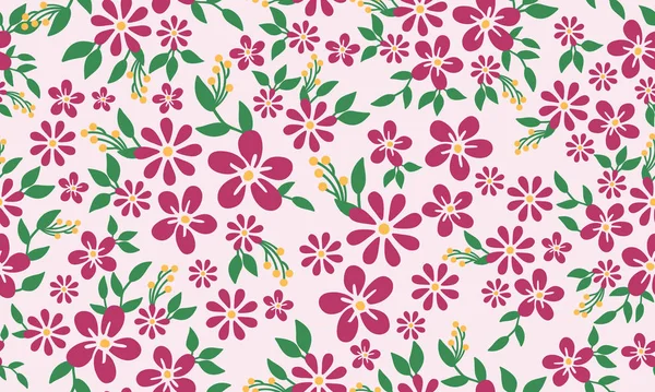 Nahtlose vintage hell magenta florales Muster Hintergrund. — Stockvektor