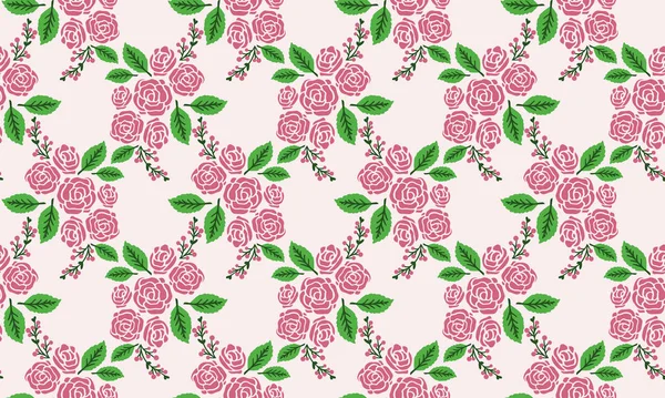 Elegante flor rosa sin costuras, fondo de pantalla de fondo de patrón floral . — Archivo Imágenes Vectoriales