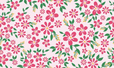 Kusursuz çiçek deseni ve soyut yaprak çiçeği..