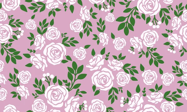 Naadloze vintage heldere magenta bloemmotief achtergrond. — Stockvector