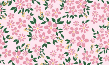 Kusursuz çiçek deseni ve soyut yaprak çiçeği..