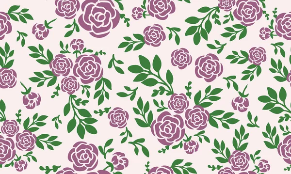 Padrão floral papel de parede moderno com design rosa flor . — Vetor de Stock