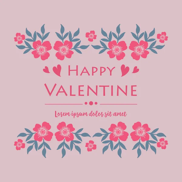 Pattern pink wreath frame background, for happy valentine poster wallpaper. Vector — Stock Vector