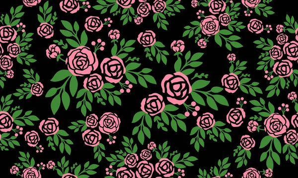 Textura de rosa rosa flor hermoso, patrón floral vintage sin costuras . — Archivo Imágenes Vectoriales