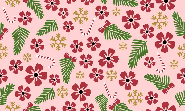 Zeichnung florales Muster, Vorlage für rote Blume. — Stockvektor