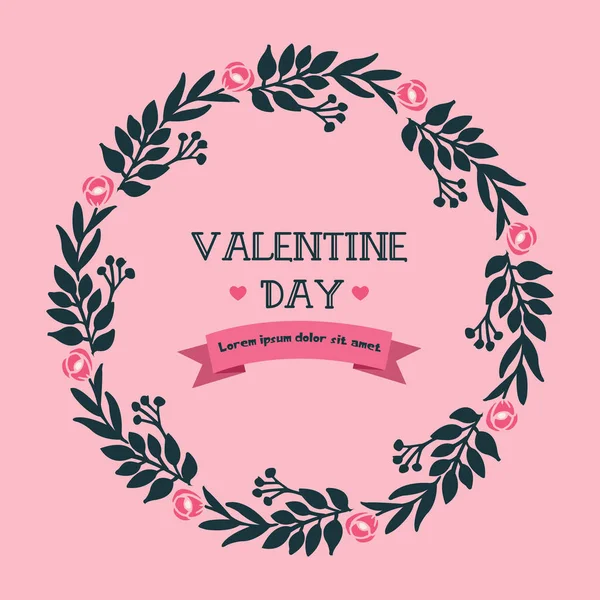 Modern pink flower frame, for banner design of valentine day. Vector — ストックベクタ