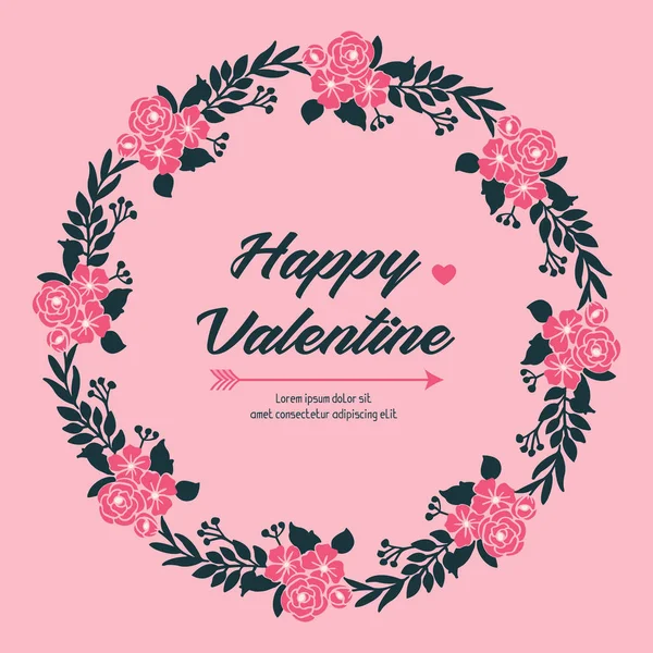 Tapete Poster Valentinstag, mit abstrakten leuchtend rosa Kranzrahmen. Vektor — Stockvektor