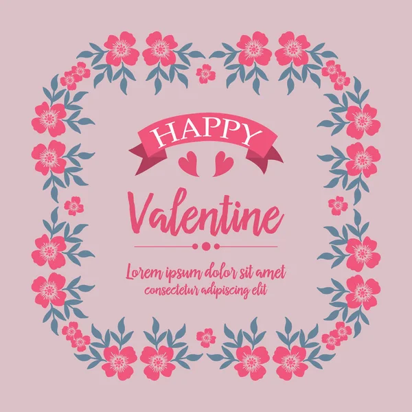 Padrão de fundo grinalda rosa quadro, para papel de parede cartaz feliz Valentim. Vetor — Vetor de Stock