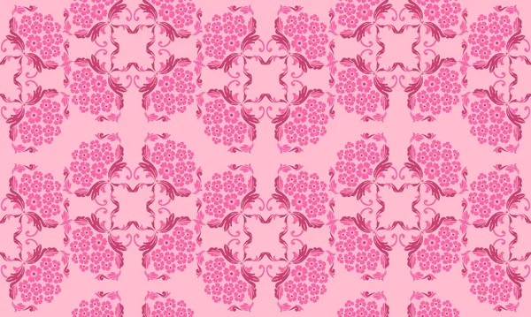 Élégant motif floral sans couture, fleur de feuille violette et rose tendre . — Image vectorielle