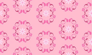 Yumuşak pembe arkaplanda yaprak çiçeği tasarımı için dekoratif element.