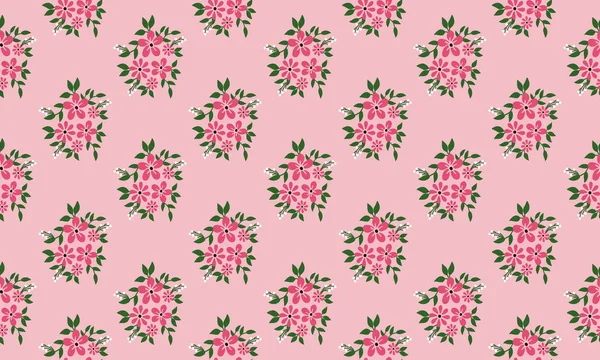 Beautiful floral border, isolated on bright pink background. — Stock Vector