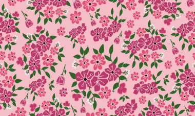 Antik koyu pembe çiçek, parlak pembe arka planda izole edilmiş..