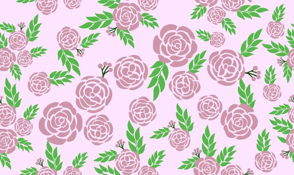 Simples rosa flor, abstrato floral fundo padrão . — Vetor de Stock