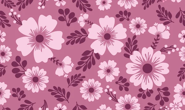 Vintage fond motif floral sans couture, fleur feuille abstraite . — Image vectorielle