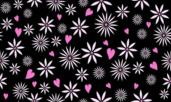 Padrão floral sem costura fundo valentine, design flor magenta . —  Vetores de Stock