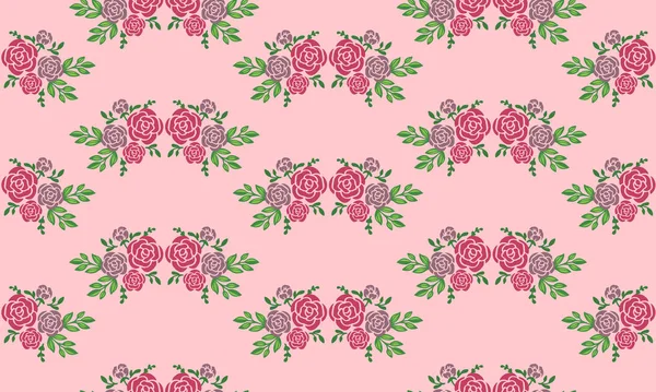 Padrão floral papel de parede moderno com design rosa flor . — Vetor de Stock