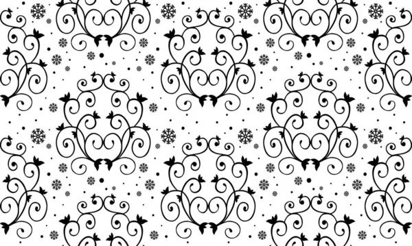 Shape floral pattern, art design black flower. — Stock Vector