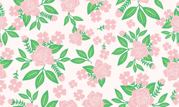 古典的な壁紙シームレスヴィンテージ花のパターンの背景. — ストックベクタ