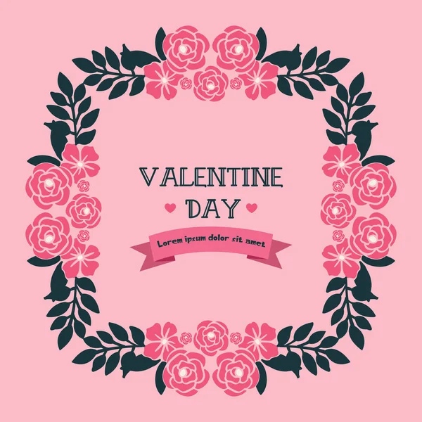 Ort für Text, Valentinstag, mit leuchtend rosa Blumenmuster. Vektor — Stockvektor