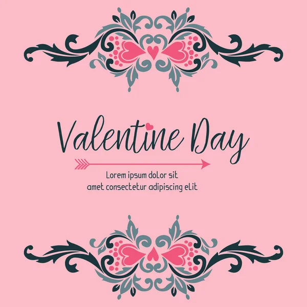 Space for text, valentine day, romantic, with cute leaves frame. Vector — Stock Vector