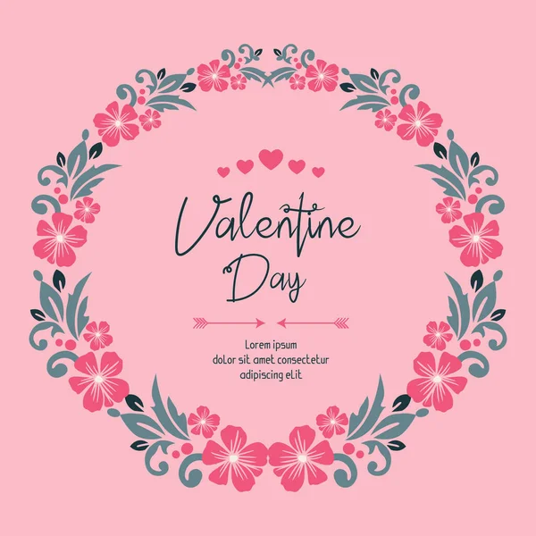 Card collection of valentine day with graphic leaf flower frame. Vector — ストックベクタ