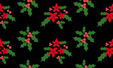 Noel çiçeği desenli arka plan, kırmızı çiçek desenli.