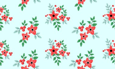 Tarz çiçek desenli arka plan, parlak kırmızı çiçek.