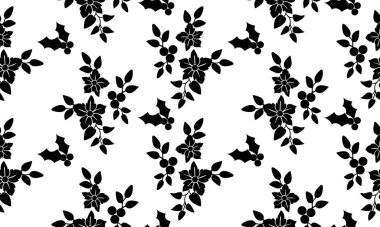 Siyah çiçek süsü, soyut çiçek desenli arkaplan.