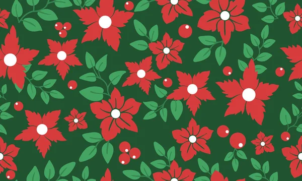 Flor de Navidad rojo, diseño para un patrón floral sin costuras . — Vector de stock