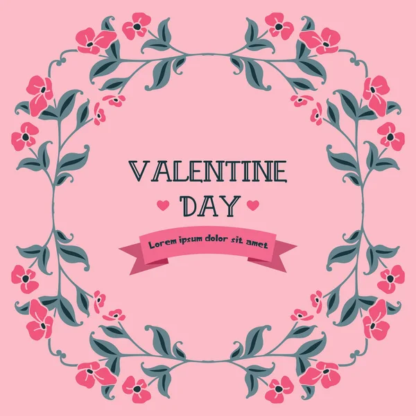 Various poster valentine day, with shape cute leaf flower frame. Vector — Stock Vector