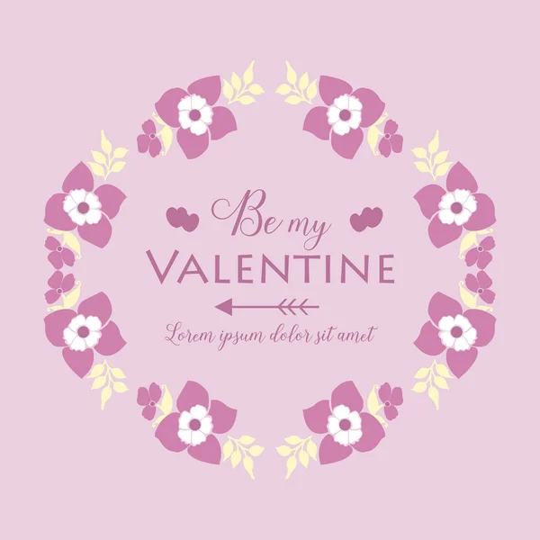 Dekoráció aranyos rózsaszín és fehér virágos keret, üdvözlő kártya design boldog Valentin. Vektor — Stock Vector