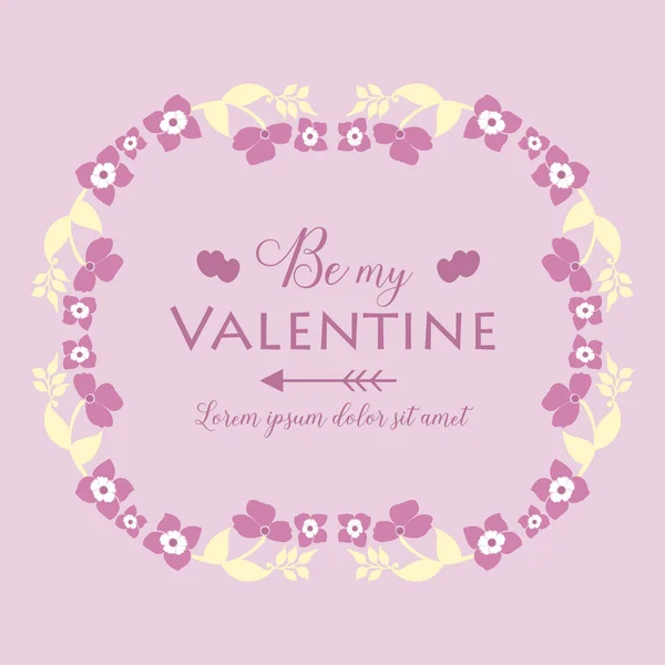 초대장에는 행복 한 발렌타인 카드 장식을 위한 아름다운 분홍빛 과 흰색 꽃 모양의 다양 한 액자가 있다. 벡터 — 스톡 벡터
