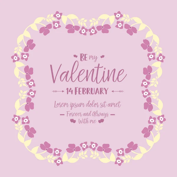 Various shape beautiful pink and white floral frame, for decoration of invitation card happy valentine. Vector — ストックベクタ